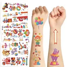 Adesivos de Tatuagem da Nova Série de Circo de Desenho Animado Transfronteiriço à Prova d'Água Presente de Festa Engraça