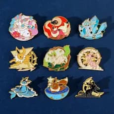 Distintivo de Metal Pokémon de Desenho Animado Fofo Pokémon Pet Elf Broche Criativo Acessório