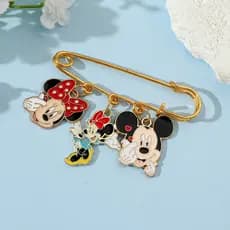 Pins de Metal de Anime de Desenho Animado Bonitos Decoração Mickey Mouse Mickey Minnie Broches de Metal Versáteis para M