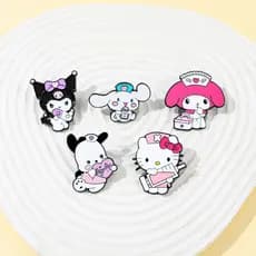 Broche de Metal de Desenho Animado da Família Sanrio, Anime Japonês Fofo, Médico, Enfermeira, My Melody, Kuromi