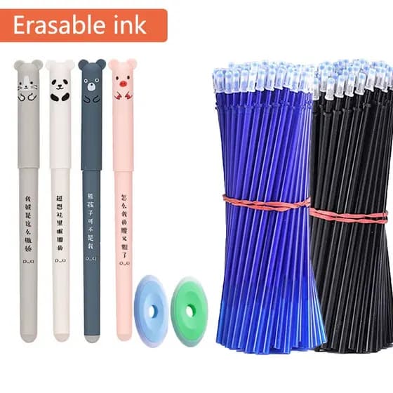 B&S 26 pcs/set 0,35 mm caneta apagável, caneta de gel resistente à água - azul/preto/vermelho - para materiais escolares