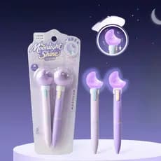 Pronta Entrega Caneta Giratória com Mini Luminária Estrela Anti Estresse Estilo Instagram Ponta 0,5mm para Escrita Escol
