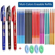 Pronta Entrega Kit Canetas Apagáveis Corpo de Caneta Esferográfica Refil 0,5mm Tinta Colorida Apagável para Escrita Esco