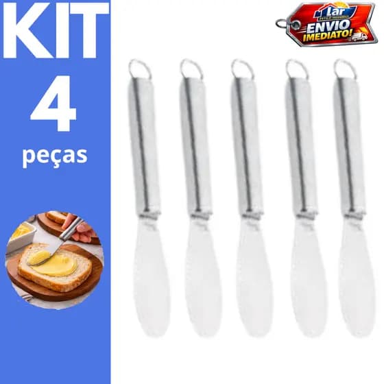Espátula para Manteiga e Patê 23cm Aço Inox Kit 2, 3 ou 4 Peças Cozinha