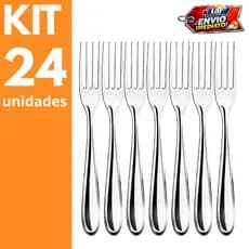 Kit Com 24 Garfos Aço Inox Premium Talheres de Mesa Resistente Durável Cozinha Restaurante Festa Buffet