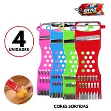 Kit 10/5/4 ou 03 Descascador Ralador Fatiador 5 Em 1 Manual Queijo Legumes Frutas