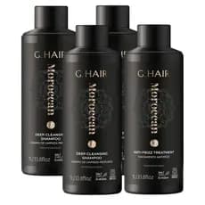 Kit 2 Unidades Escova Progressivas GHair Marroquina 2 Passos 1 Litro Brilho Intenso Redução de Volume Capilar 1 Litro