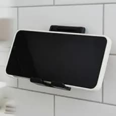 Suporte de Celular para Banheiro e Cozinha com Adesivo Fixa Forte - Suporte de Parede sem Furo