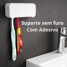 Suporte para Escova de Dente Adesivado - ótimo para banheiro organizado - permite até 4 escovas