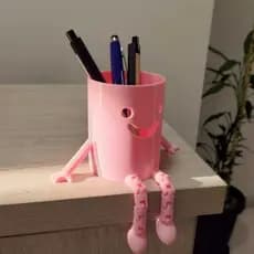 Porta Caneta Lápis Organizador de mesa escritório - Boneco Articulado - Home Office - Impressão 3D