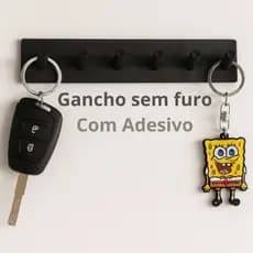 Porta-chaves Parede Adesivo sem Furo Ganchos Organização Decoração Acessório Funcional Escritório