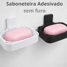 Saboneteira Adesivos para Parede - Suporte Resistente para Banheiro, Cozinha e Área de Serviço