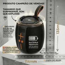 Caixa de Som Bluetooth Portátil Potente TWS / Grave Potente 15h Bateria Portátil Grave Potente Com Radio a prova d' água