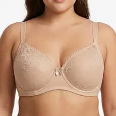 Sutiã Plus Size com Bojo e Aro Reforçado em Renda Alça Larga Ajustável e Confortável Edumara