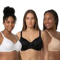 Kit 3 ou 2 Sutiãs Plus Size com Bojo e Aro Reforçado Alta Sustentação Alça Larga Regulável