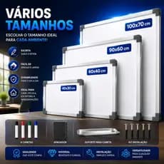 Lousa Branca Quadro Branco Pincel Marcadores Apagador Didática Média Anotações