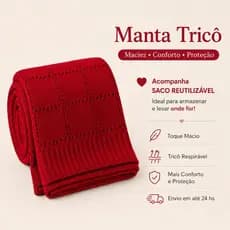 Manta Bebê Recém Nascido Tricô Premium Macia Saida de Maternidade Enxoval Presente Infantil