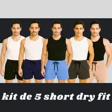 kit 5 bermudas Dry Fit short elastano maculina dry fit academia calção