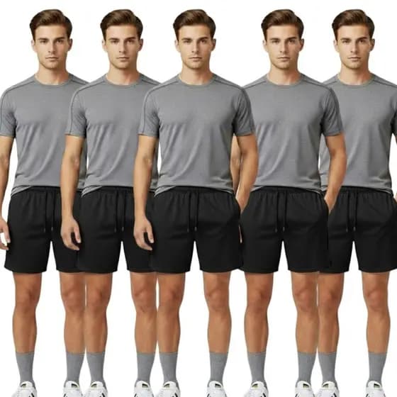Kit 5 Shorts Masculino Dry Fit Moda Fitness Academia Bermuda Preto Treino Casual Verão Envio Imediato