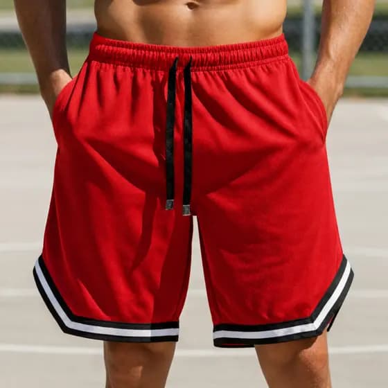 Short Masculino Americano Bermuda Dry Fit Academia Treino Fitness Corrida Casual e Confortável Premium Vermelho