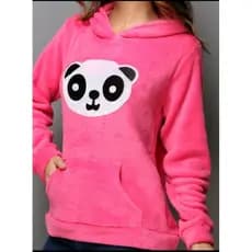 promoção blusa de moleton pelinho com estampa panda lançamento de inverno