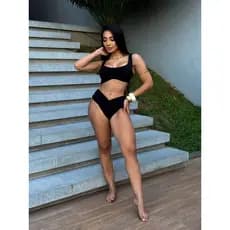 J's Conjunto biquíni cintura alta e calcinha Hotpant