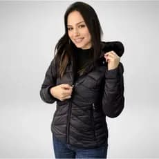 Bobojaco Jaqueta Puffer Feminina Moda Inverno Quentinha Capuz Removivel