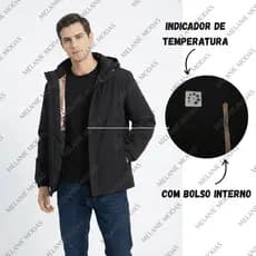 Jaqueta Impermeável com Forro Térmico Resistente a Água e Vento