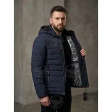Jaqueta Térmica Forrada Bobojaco Masculina Nylon Com Capuz Removível