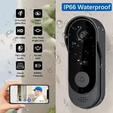 Tuya Vídeo HD Sem Fio À Prova Dwireless Água Campainha Câmera Controle Remoto APP Visão Noturna & Mudança De Voz Sistema