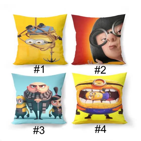 Capas de Almofadas do tema Meu Malvado Favorito Minions 01 Capa Avulsa Kit com 02 capas e kit com 04 capas