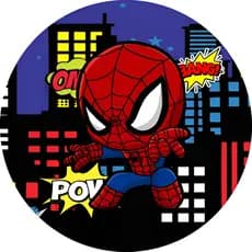 Capa Mini Painel Redondo Festa Tema Homem Aranha 50x50