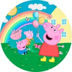 Capa Mini Painel Redondo Festa Tema Peppa Pig 50x50
