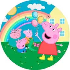 Capa Mini Painel Redondo Festa Tema Peppa Pig 50x50