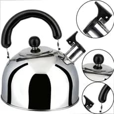 Chaleira Inox 2L Com Apito Para Fogão Gás Indução Ferve Rápido Luxo