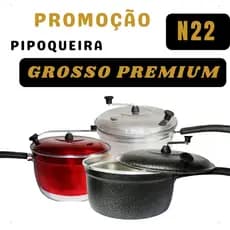 Pipoqueira Alumínio N22 Panela Para Pipoca 4,8L Polida Com Cabo Utensilios Cozinha Pipoca Gourmet