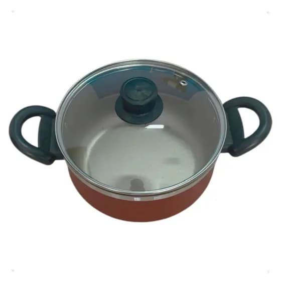 Caçarola Alumínio Antiaderente N20 Tampa de Vidro 2,4L Cereja