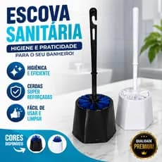 Escova Sanitária com Suporte – Plástico Reforçado para Banheiro