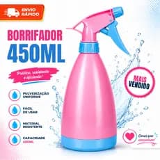 Pulverizador Spray 450ml Colorido – Borrifador Plástico Multiuso CASA- COZINHA- BANHEIRO - CABELO