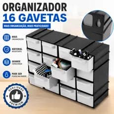 Gaveteiro Plástico Organizador Multiuso 16 Gavetas Caixas