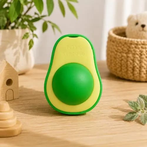 Brinquedo Interativo Pet Gato Abacate Com Catnip Estimulante Divertido Verde 6cm