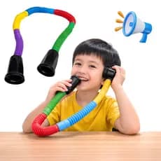 POP TUBE FONE Tubo Sensorial Fono Fala Escuta Infantil Colorido Educativo