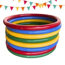 Kit Argolas Coloridas Festa Junina Arremesso Alvo Artesanato Plásticas 10cm