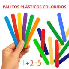 Kit Palitos Matemáticos Plásticos Coloridos Picolé Contagem Montessori Educativo