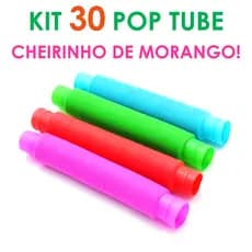 Kit 30 unidades POP TUBE 14cm Tubo Fidget Toy Sensorial Descompressão Anti Stress Colorido