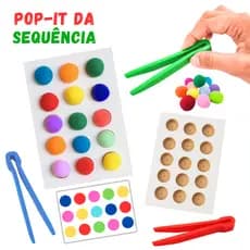 POP IT da Sequência Jogo Educativo Coordenação Motora Pinça Pompons