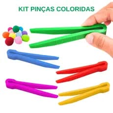 Pinça Colorida Terapêutica Coordenação Motora Fina Infantil Pompons 1 / 2 / 5 / 10 Unidades