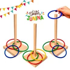 Lança Argolas Jogo Coordenação Motora Educativo Arremesso Festa Junina