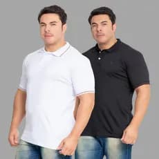 KIT 2 Camisas masculina Gola Polo Slim Fit malha peruana algodão premium