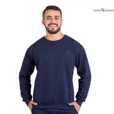 Blusa Moletom Gola Redonda masculino premium peluciado Careca De Frio Algodão
